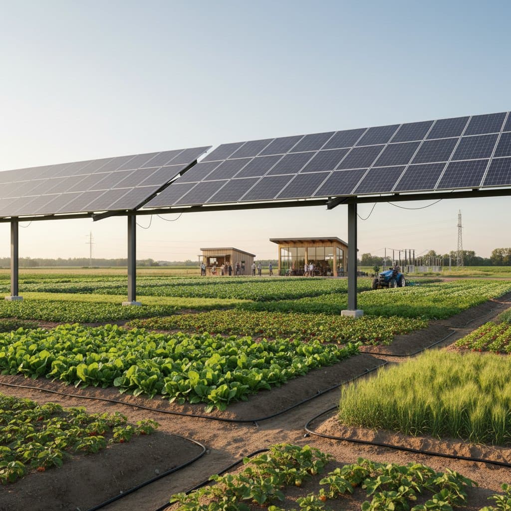 Featured image for Solar Panels and Crops Share Land in Agrivoltaics