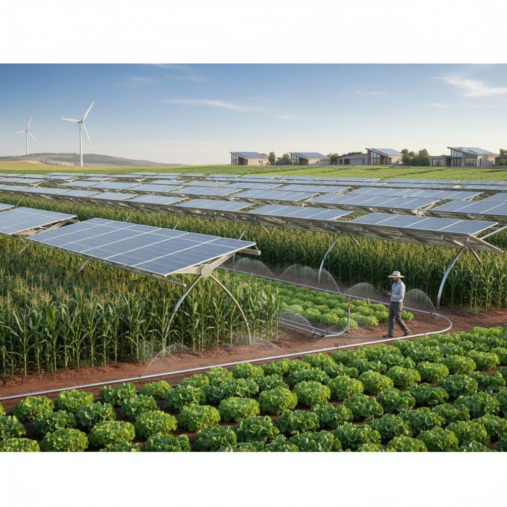 Solar Panels and Crops Share Land Without Loss